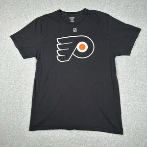 Reebok‎ NHL Philadelphia Flyers T Shirt L Black Provorov #9 Short Sleeve Hockey
